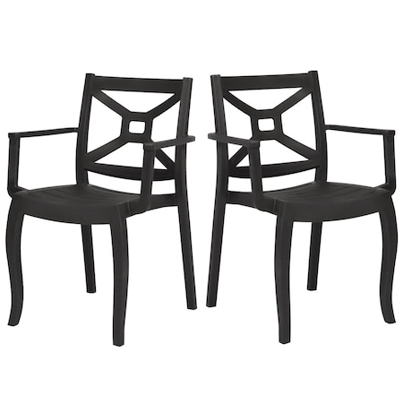 Rainbow Outdoor Zeus Set of 2 Stackable Armchair-Anthracite RBO-ZEUSBOX-ANT-AC-SET2